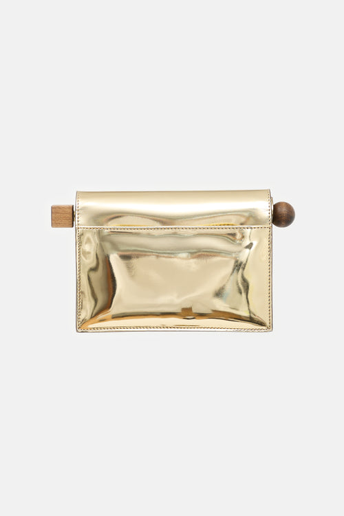 Jacquemus Metallic Leather Rond Carre Clutch
