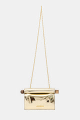 Jacquemus Metallic Leather Rond Carre Clutch