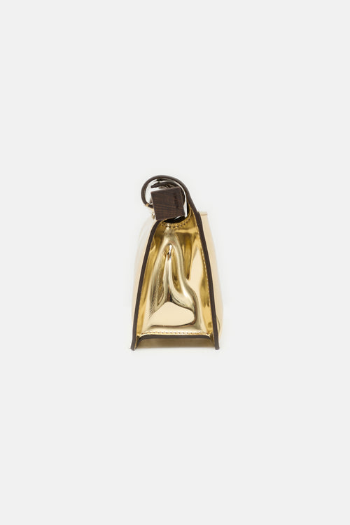 Jacquemus Metallic Leather Rond Carre Clutch