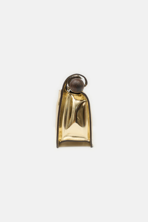 Jacquemus Metallic Leather Rond Carre Clutch