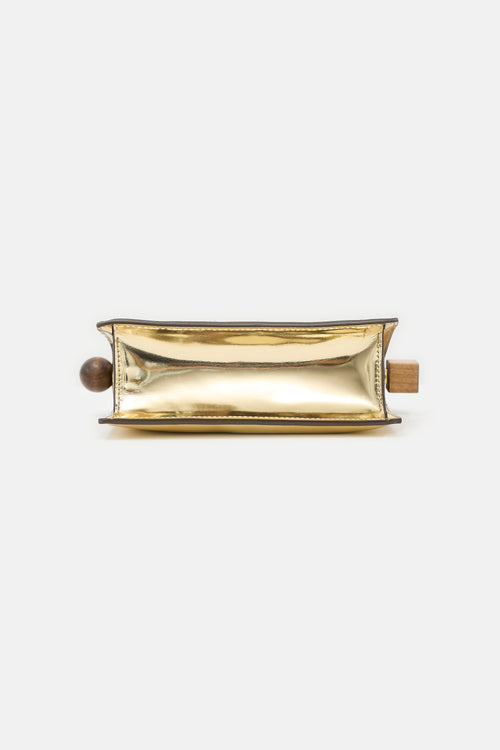 Jacquemus Metallic Leather Rond Carre Clutch