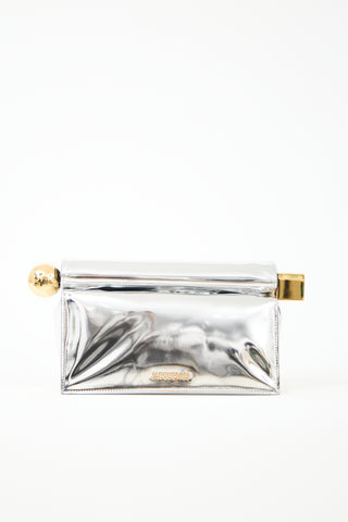 Jacquemus Metallic Leather The Rond Carré Clutch