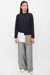 Jacquemus Navy & Multicolour L'Enfant Asymmetrical Dress