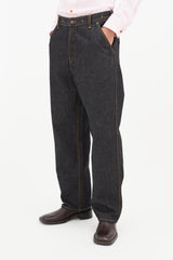 Jacquemus Navy & Yellow Straight Leg Denim Jeans