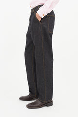 Jacquemus Navy & Yellow Straight Leg Denim Jeans