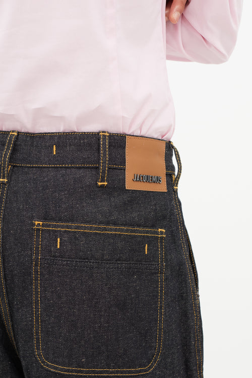 Jacquemus Navy & Yellow Straight Leg Denim Jeans