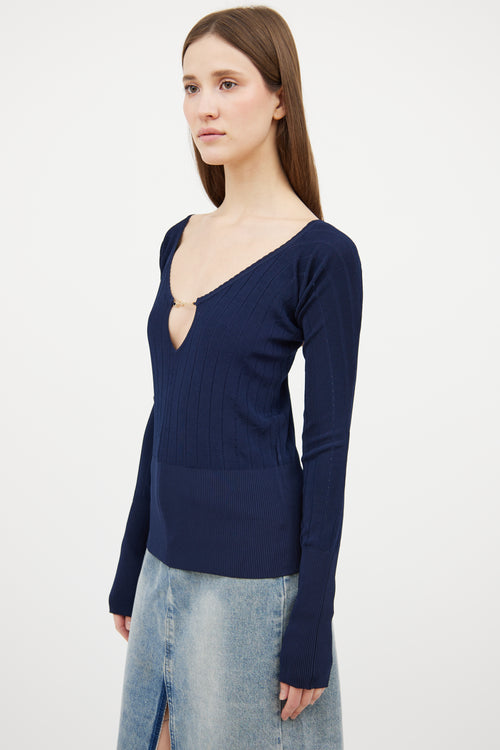 Jacquemus Navy Le Haut Pralu Logo Top