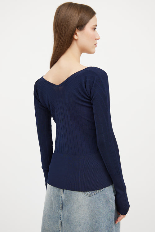 Jacquemus Navy Le Haut Pralu Logo Top