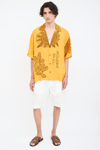 Jacquemus Orange La Chemise Jean Printed Shirt