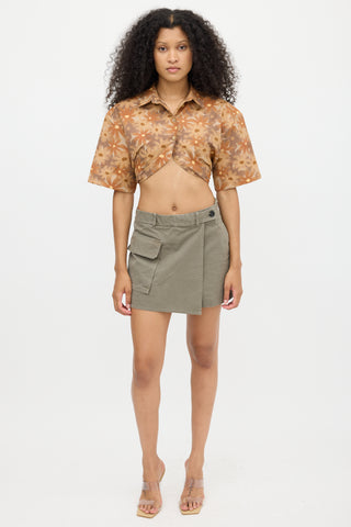 Jacquemus Orange La Montagne Floral Cropped Shirt