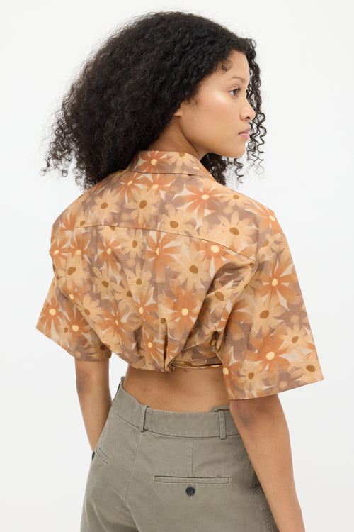 Jacquemus Orange La Montagne Floral Cropped Shirt