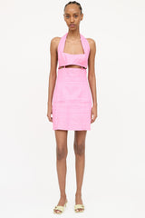 Jacquemus 2022 Pink "Le Splash" Halter Mini Dress