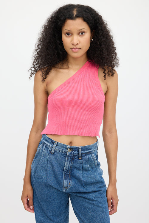 Jacquemus Pink Ribbed La Maille Ascu Backless Top