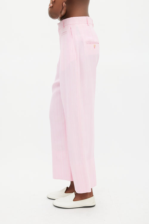 Jacquemus Pink Silk L'Amour Trouser
