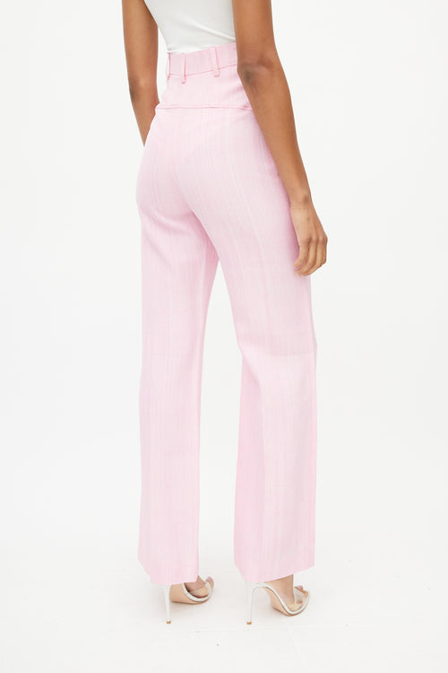 Jacquemus Pink Silk Wide Leg Trouser