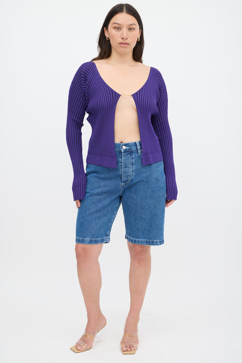 Jacquemus Purple La Maille Pralu Longue Cardigan