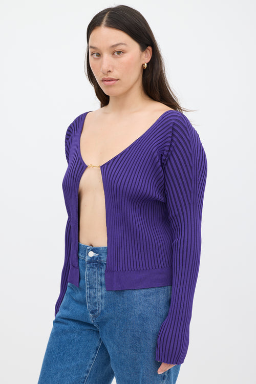 Jacquemus Purple La Maille Pralu Longue Cardigan