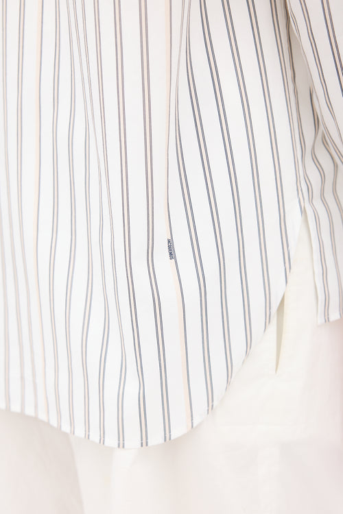 Jacquemus White & Beige La Chemise Manches Longue Striped Shirt