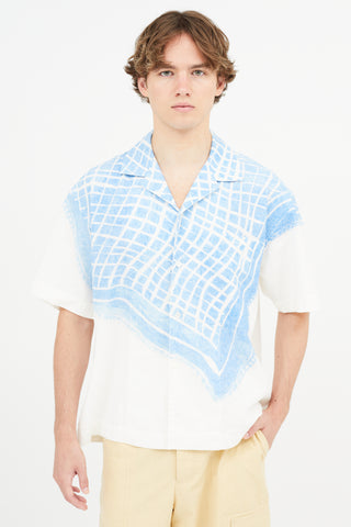 Jacquemus White & Blue La Chemise Jean Shirt