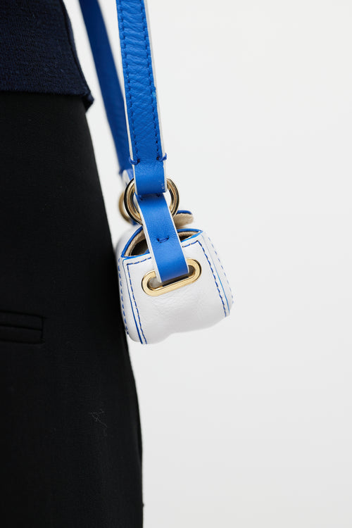 Jacquemus White & Blue Leather Le Nani Crossbody Bag