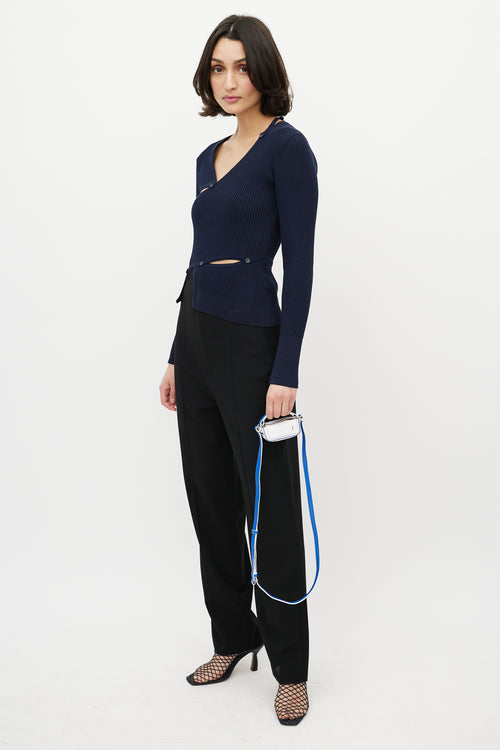 Jacquemus White & Blue Leather Le Nani Crossbody Bag