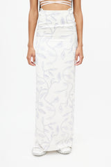 Jacquemus White & Blue Leaf Skirt