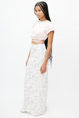 Jacquemus White & Blue Leaf Skirt