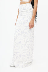 Jacquemus White & Blue Leaf Skirt
