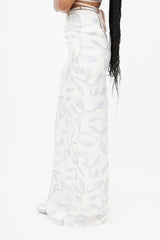Jacquemus White & Blue Leaf Skirt