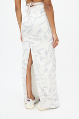 Jacquemus White & Blue Leaf Skirt
