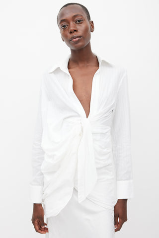 Jacquemus White Cotton Le Coup De Soleil Shirt Dress