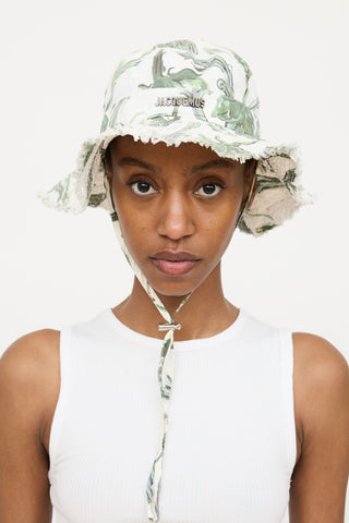 Jacquemus Floral Drawstring Bucket Hat