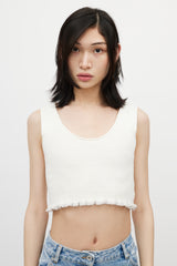 Jacquemus White & Grey Knit Linen Vest