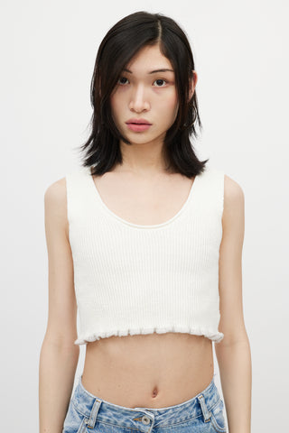 Jacquemus White & Grey Knit Linen Vest