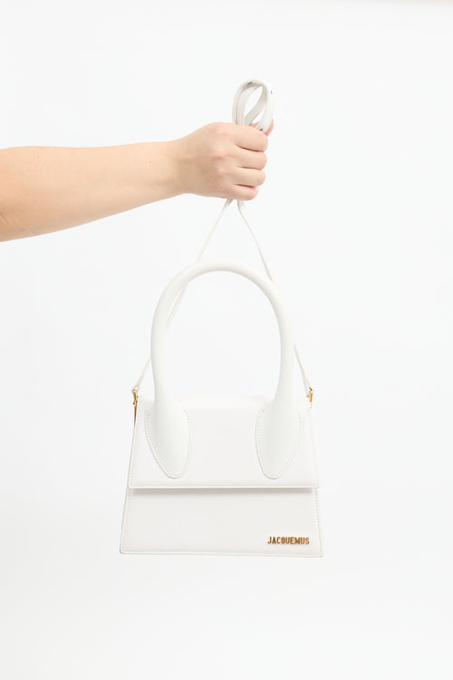 Jacquemus White Leather Le Grand Chiquito Bag