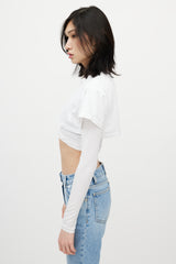Jacquemus White Layered Cropped T-Shirt