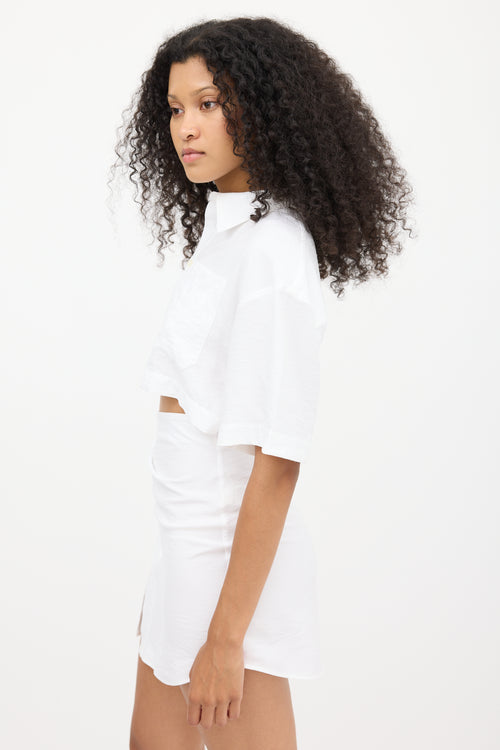 Jacquemus White Le Splash Cut Out Shirt Dress