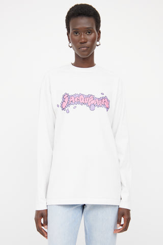 Jacquemus White Cotton Flower Graphic Logo Shirt