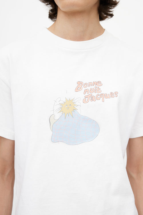 Jacquemus White & Multicolour Bonne Nuit Embroidered T-Shirt