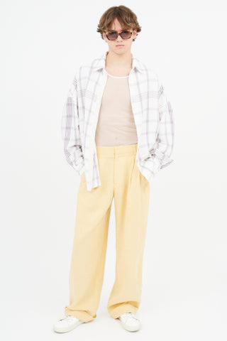 Jacquemus White & Purple La Chemise Santon Check Shirt