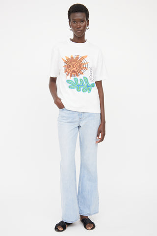 Jacquemus White Cotton Sun Graphic Logo T-Shirt