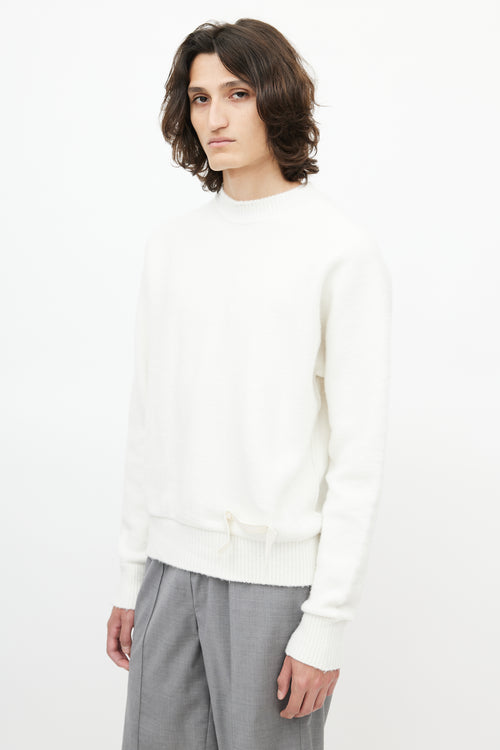 Jacquemus White Wool Logo Sweater