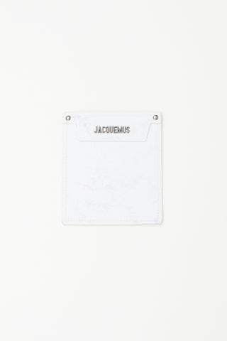 Jacquemus White & Multi Leather Leaf Print Logo Pouch