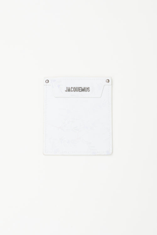 Jacquemus White & Multi Leather Leaf Print Logo Pouch