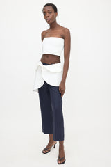 Jacquemus Wool Pinstripe Ruffled Trouser