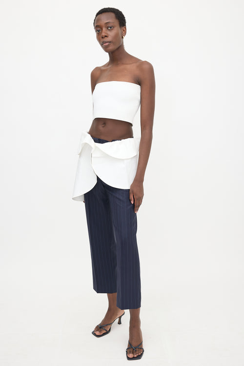 Jacquemus Wool Pinstripe Ruffled Trouser