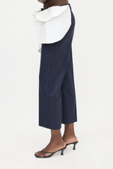 Jacquemus Wool Pinstripe Ruffled Trouser