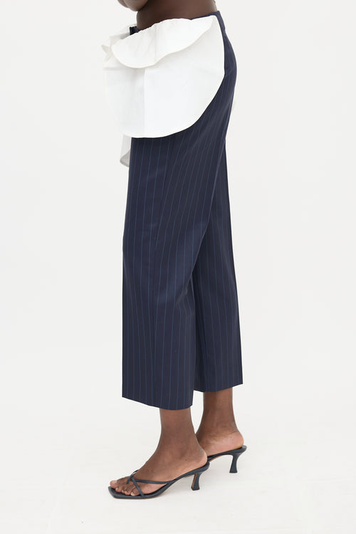 Jacquemus Wool Pinstripe Ruffled Trouser