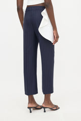 Jacquemus Wool Pinstripe Ruffled Trouser