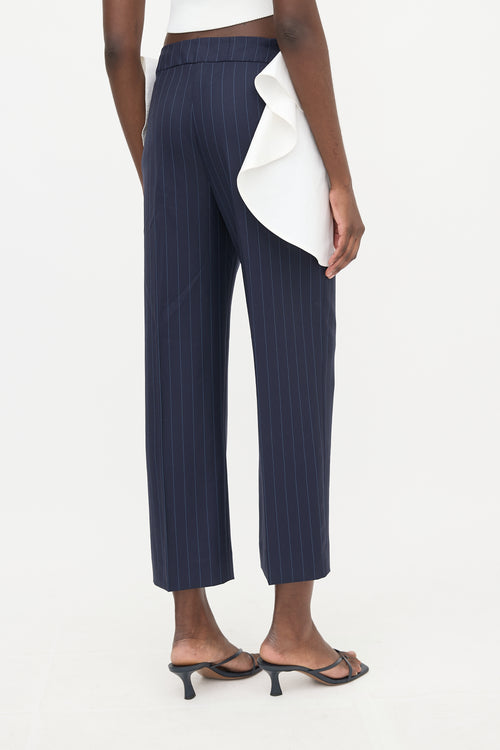 Jacquemus Wool Pinstripe Ruffled Trouser